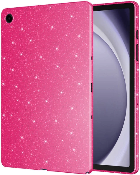 Galaxy Tab S7 T870 Simli Parlak Görünümlü Uyumlu Mnc Tablet Koton Kılıf-Pembe Koyu ürün görseli 1
