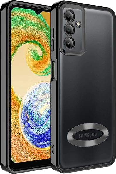 Galaxy A14 Kılıf Kamera Korumalı Logo Gösteren Mnc Omega Kapak-Siyah ürün görseli 1