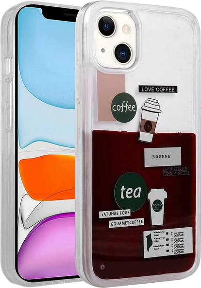 Apple iPhone 14 Plus Kılıf Desenli Sıvılı Mnc Drink Silikon Kapak-No2 ürün görseli 1