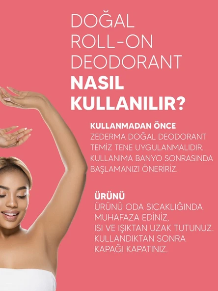 Zederma Doğal Roll-On Deodorant Gül - Resim 2