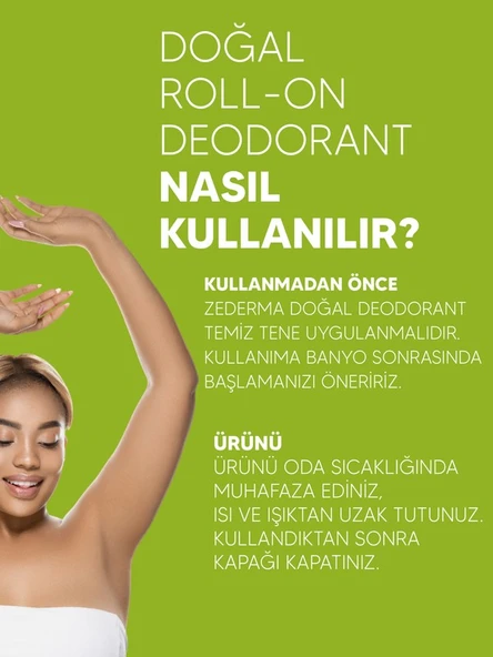 Zederma Doğal Roll-On Deodorant Bergamot - Resim 3