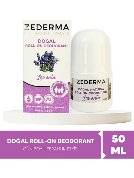 Zederma Doğal Roll-On Deodorant Lavanta ürün görseli 1