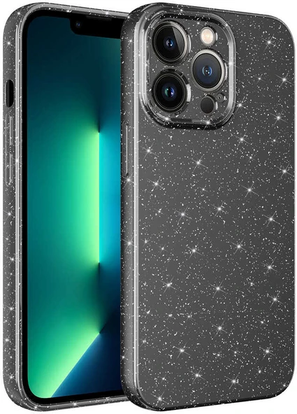 Apple iPhone 13 Pro Kılıf Kamera Korumalı Simli Lüks Mnc Koton Kapak-Gri ürün görseli 1