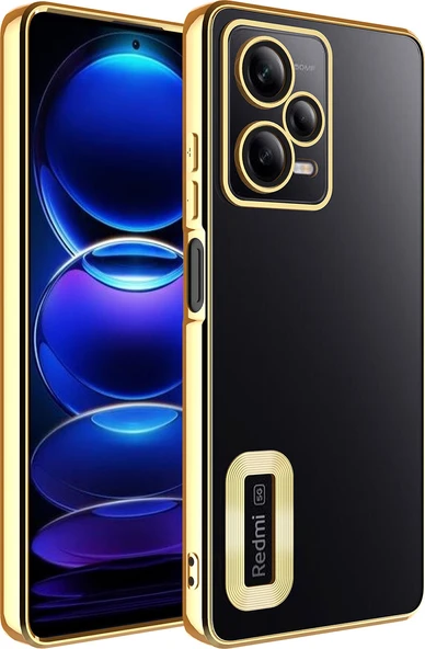 Xiaomi Redmi Note 12 5g Kılıf Kamera Korumalı Logo Gösteren Mnc Omega Kapak-Gold ürün görseli 1