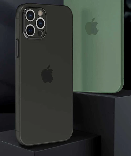 iPhone 12 Pro Kılıf ​​mnc Tiny Kapak-Siyah - Resim 2