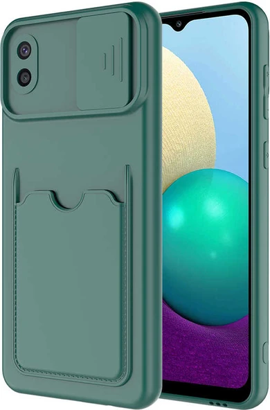 Galaxy A02 Kılıf ​mnc Kartix Kapak-Koyu Yeşil ürün görseli 1