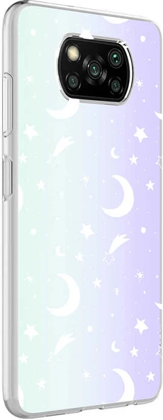 Xiaomi Poco X3 Kılıf Mnc M-Blue Desenli Kapak-Moon No4 ürün görseli 1