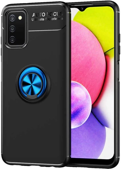 Galaxy A03S Kılıf Mnc Ravel Silikon Kapak-Siyah-Mavi ürün görseli 1