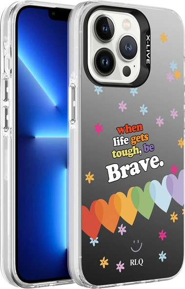 Apple iPhone 13 Pro Kılıf Desenli Mnc Silver Sert Kapak-Kalp ürün görseli 1