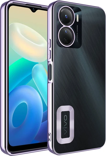 Vivo Y16 Kılıf Kamera Korumalı Logo Gösteren Mnc Omega Kapak-Lila ürün görseli 1
