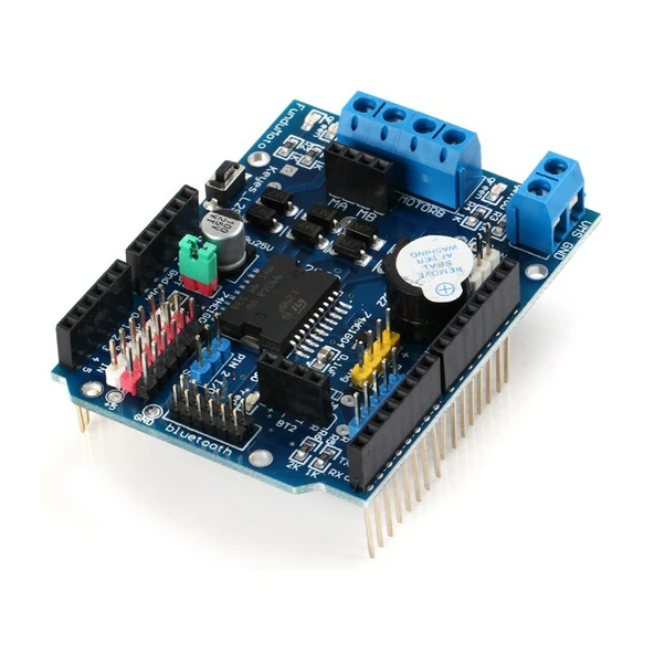 FunduMoto Arduino SMD L298P 2 Kanal DC Motor Sürücü Shield 2x2A L298 Çift Motor Sürücü Shield ürün görseli 1