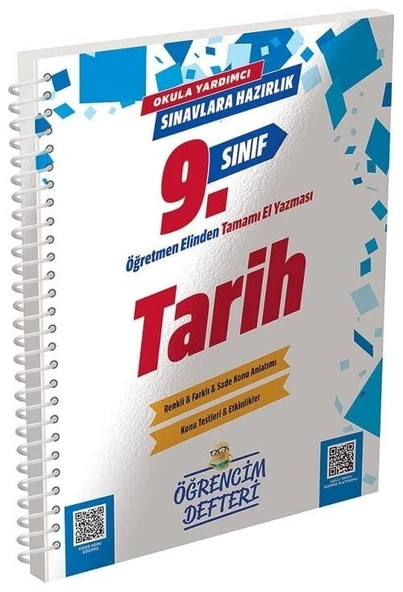 Murat 9. Sınıf Tarih Öğrencim Defteri Murat Yayınları ürün görseli 1