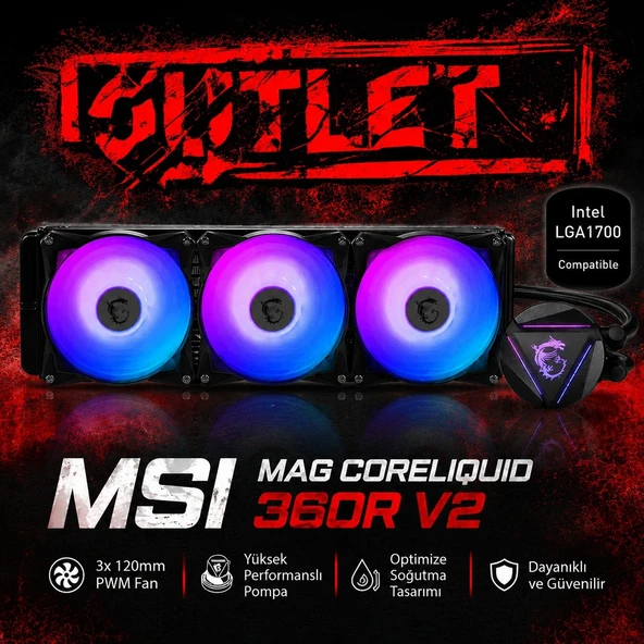 Msı Mag Corelıquıd 360R V2 3X120MM Argb Fanlı Sıvı Soğutma Sistemi ürün görseli 1