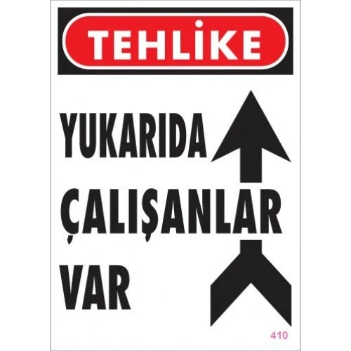 Pvc Levha quot;Yukarıda Çalışanlar Varquot; 25X35 Cm ürün görseli 1