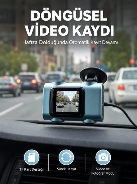 Mini Araç İçi Kamera Sürekli Kayıt Geniş Açılı Yeni Nesil ürün görseli 1
