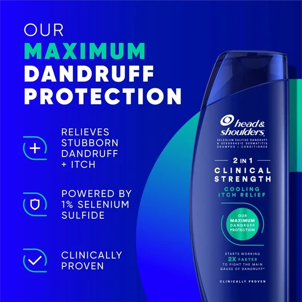 Head&Shoulders Clinical Strength Cooling Itch Relief 2in1 Şampuan 400 ML ürün görseli 1
