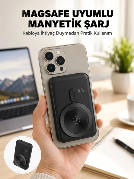 Kablosuz Ve Kablolu Kullanım Sunan Taşınabilir Powerbank Yeni Nesil ürün görseli 1
