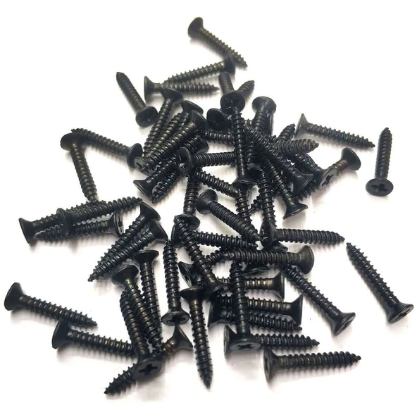 Siyah 1000 Adet Klips Vidası 2,2x13 mm YHB - Konik Başlı Kutu, Sandık, Ayak, Askı,  Mini Vida ürün görseli 1