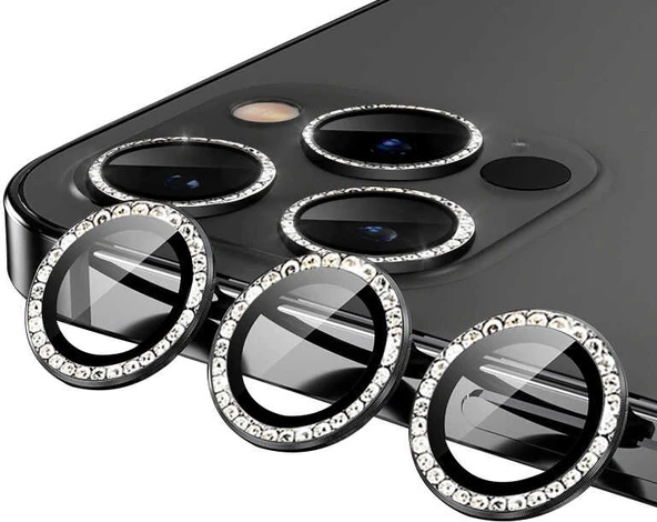 iPhone 13 Pro Max Uyumlu Mnc Cl-06 Kamera Lens Koruyucu-Siyah ürün görseli 1