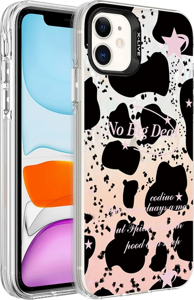 iPhone 12 Uyumlu Mermer Desenli Mnc Marbello Kapak-Siyah-Beyaz ürün görseli 1