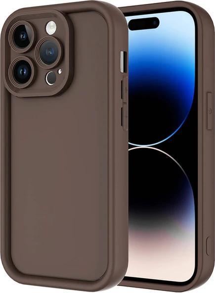 Apple iPhone 14 Pro Max Kılıf Kamera Korumalı Mnc Ananas Kapak-Kahverengi ürün görseli 1
