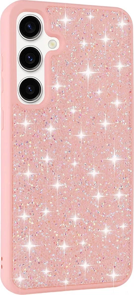 Galaxy S24 Kılıf Parlak Taşlı Tasarım Mnc Pırlanta Kapak-Pembe ürün görseli 1