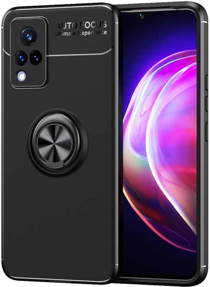 Vivo V21 Kılıf Mnc Ravel Silikon Kapak-Siyah ürün görseli 1