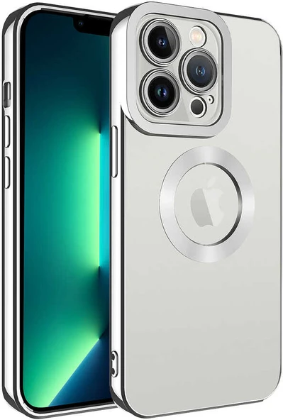 Apple iPhone 11 Pro Kılıf Kamera Korumalı Logo Gösteren Mnc Omega Kapak-Gümüş ürün görseli 1