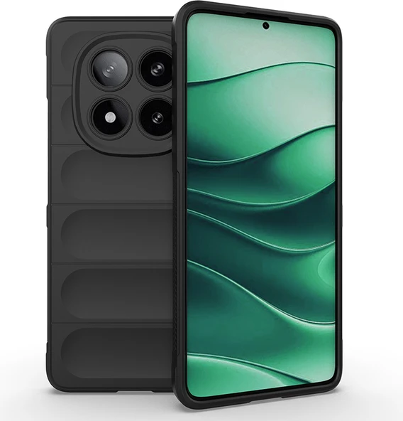 Redmi Note 14 Pro 4g Kılıf Esnek Tpu Oyuklu Arka Yüzey Tasarımlı Mnc Etnik Silikon Kapak - Siyah ürün görseli 1