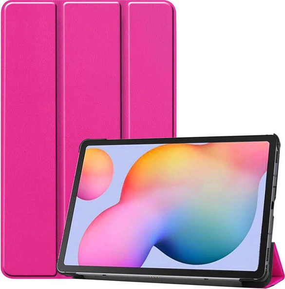 Galaxy Tab S7 T870  Uyumlu Mnc Smart Cover Standlı 1-1 Kılıf-Pembe ürün görseli 1