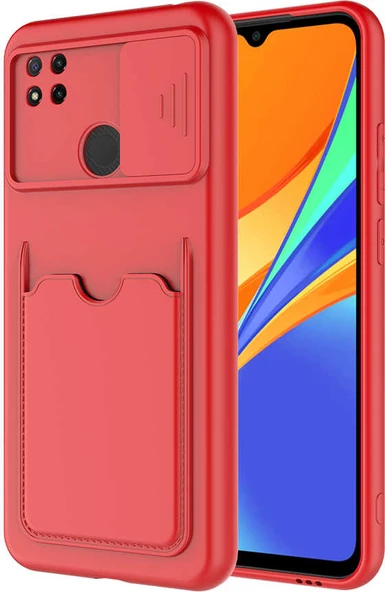 Xiaomi Redmi 9c Kılıf ​mnc Kartix Kapak-Kırmızı ürün görseli 1