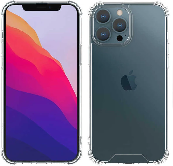 iPhone 13 Pro Max Kılıf Mnc Kamera Korumalı Nitro Anti Shock Silikon-Renksiz ürün görseli 1