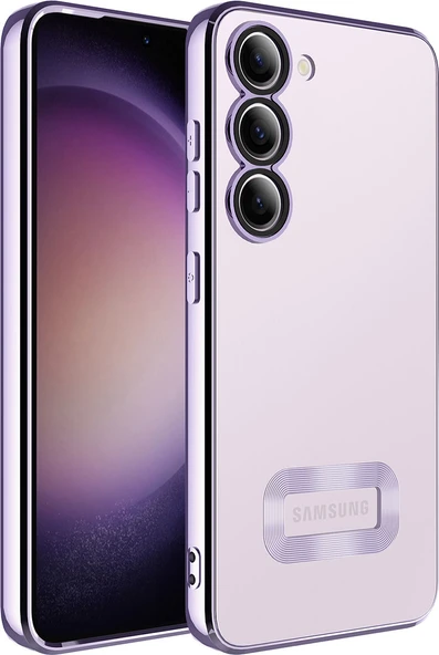 Galaxy S23 Kılıf Kamera Korumalı Logo Gösteren Mnc Omega Kapak-Lila ürün görseli 1