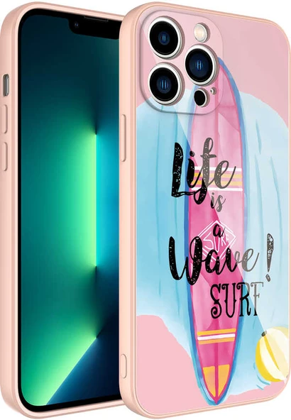 iPhone 13 Pro Kılıf Kamera Korumalı Desenli Sert Silikon Mnc Epoksi KAPAK-NO10 ürün görseli 1