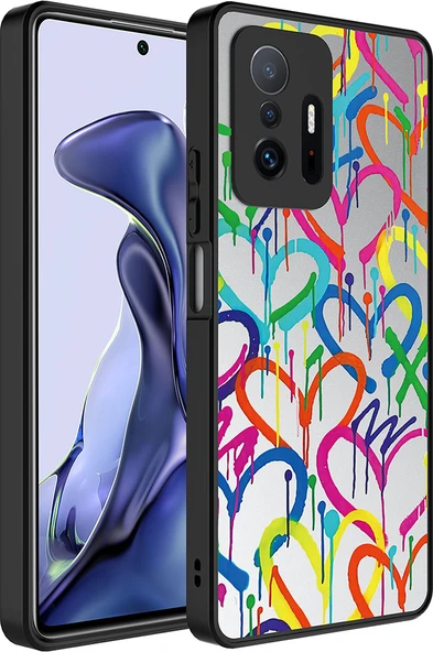 Xiaomi Mi 11T Pro 5g Kılıf Aynalı Desenli Kamera Korumalı Parlak Mnc Mirror Kapak-Kalp ürün görseli 1