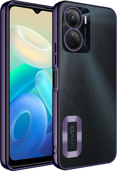 Vivo Y16 Kılıf Kamera Korumalı Logo Gösteren Mnc Omega Kapak-Derin Mor ürün görseli 1