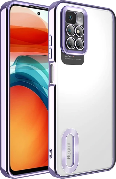 Xiaomi Redmi 10 Kılıf Kamera Korumalı Logo Gösteren Mnc Omega Kapak-Lila ürün görseli 1