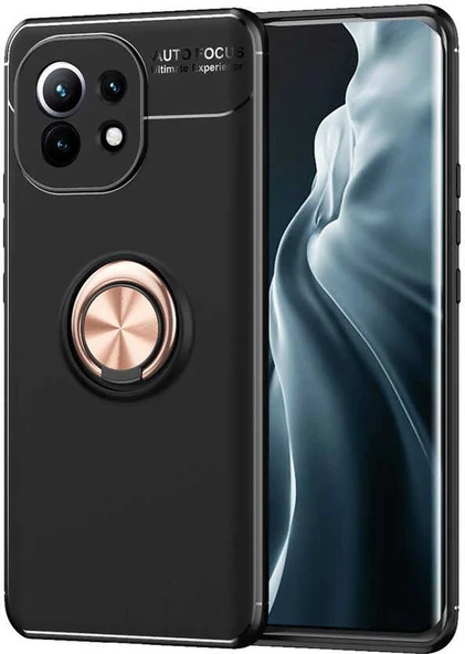 Xiaomi Mi 11 Kılıf Mnc Ravel Silikon Kapak-Siyah-Rose Gold ürün görseli 1