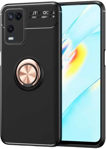 Oppo A54 4g Kılıf Mnc Ravel Silikon Kapak-Siyah-Rose Gold ürün görseli 1