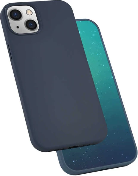 iPhone 13 Mini Kılıf Mnc Silk Silikon-Lacivert ürün görseli 1