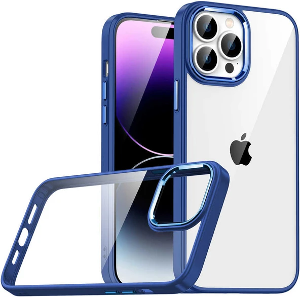 Apple iPhone 14 Pro Max Kılıf Mnc Flora Kapak-Lacivert ürün görseli 1