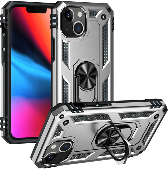 iPhone 13 Mini Kılıf Mnc Vega Kapak-Gri ürün görseli 1