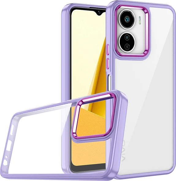 Vivo Y16 Kılıf Mnc Flora Kapak-Lila ürün görseli 1