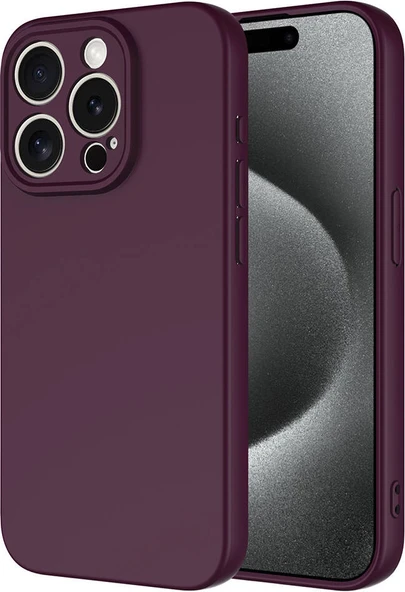 Apple iPhone 15 Pro Max Kılıf Mnc Mara Laaakan Kapak-Koyu Mor ürün görseli 1