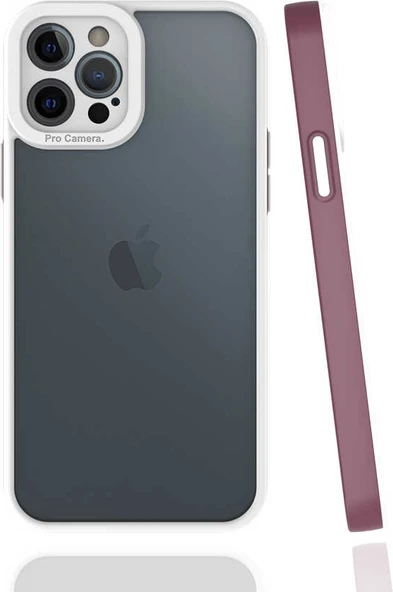 iPhone 12 Pro Kılıf Mnc Mima Kapak-Mürdüm ürün görseli 1