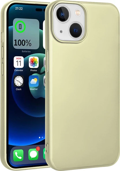 Apple iPhone 15 Kılıf Mnc Premier Silikon Kapak-Gold ürün görseli 1