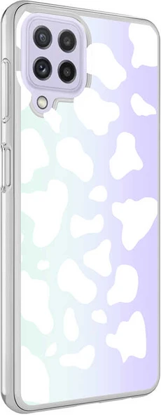 Galaxy A22 4g Kılıf Mnc M-Blue Desenli Kapak-Cow No2 ürün görseli 1