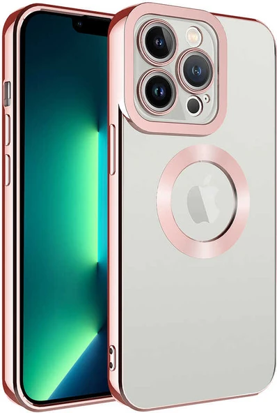 Apple iPhone 11 Pro Kılıf Kamera Korumalı Logo Gösteren Mnc Omega Kapak-Rose Gold ürün görseli 1