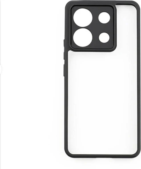 Xiaomi Redmi Note 13 Pro 5g Kılıf Kamera Korumalı Şeffaf Arka Yüzey Mnc New Roll Kapak-Siyah ürün görseli 1
