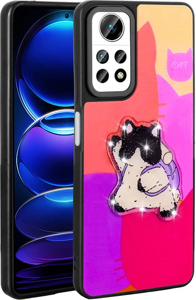 Xiaomi Redmi Note 12 Pro 4g Kılıf Parlayan Kabartmalı Ikonik Figürlü Mnc Amas Silikon Kapak-Mor ürün görseli 1